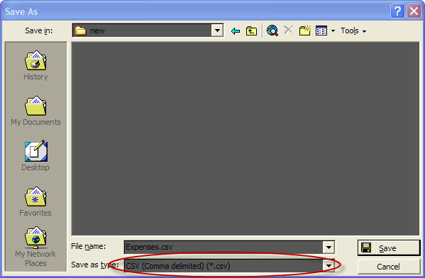 Excel Save Dialog box and Options